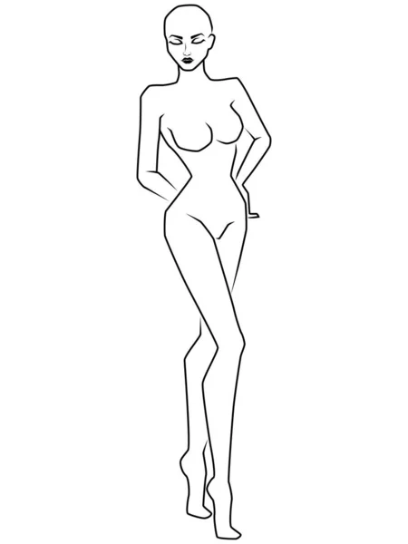 Abstract sensual slender lady — Stock Vector