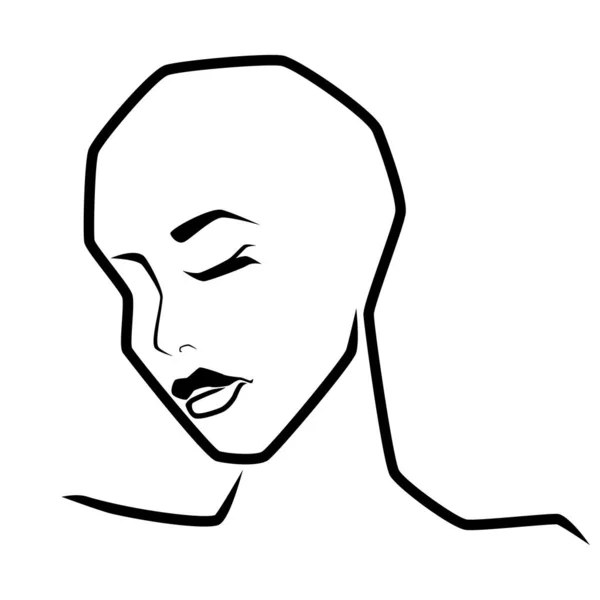 Abstrakcyjna twarz zmysłowej kobiety — Wektor stockowy