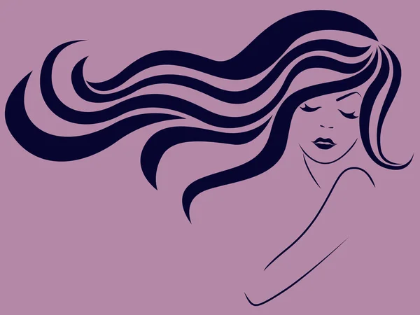 Entzückende Frau mit windigen Haaren — Stockvektor
