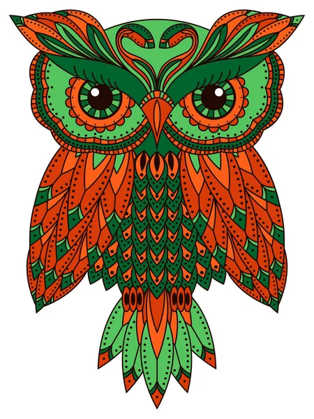 Funny and serious big owl — Stock Vector