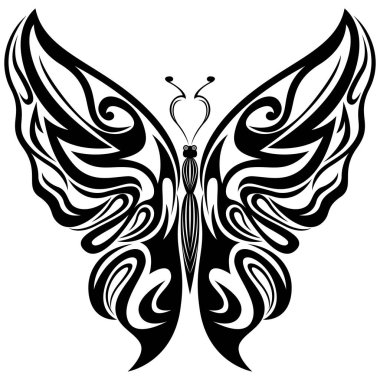 Siyah süslemeli güzel kelebek