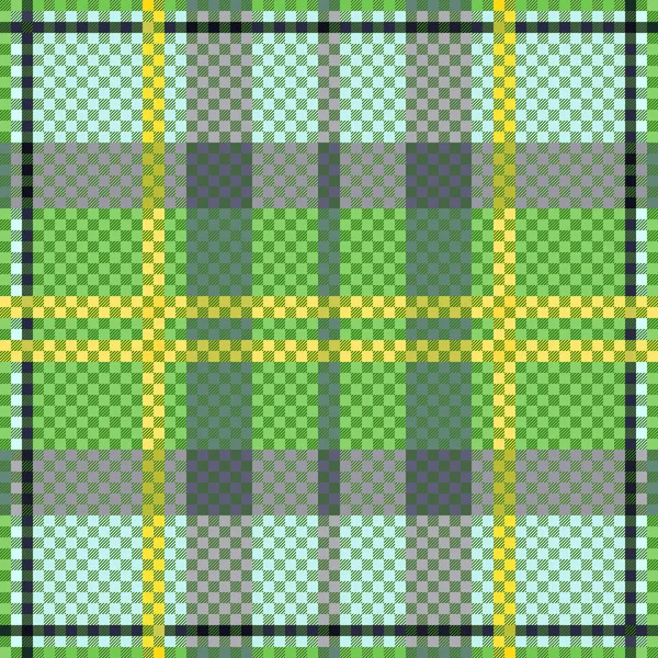 Tartan Schotse Naadloze Patroon Groene Gele Grijze Blauwe Tinten Textuur — Stockvector