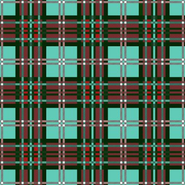 Tartan İskoç dikişsiz karşıtlık deseni ağırlıklı olarak yeşil ve turkuaz renklerde, tartan, ekose, masa örtüsü, giysi, yatak, battaniye ve diğer tekstil renklerinde.