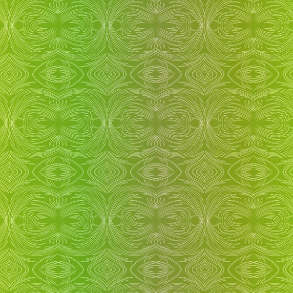 グラデーション 手描きベクトルを持つ緑の色で混沌としたラインを持つシームレス抽象パターン — ストックベクタ