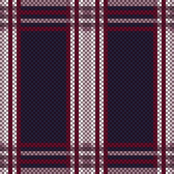 Muted Tartan Scottish Seamless Pattern Red Dark Blue White Colors — Stock Vector