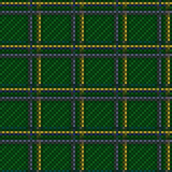 苏格兰鞑靼人用绿色 黄色和蓝色的色调 法兰绒衬衫的质地 格子布 毛毯和其他纺织品制成的无缝图案 — 图库矢量图片