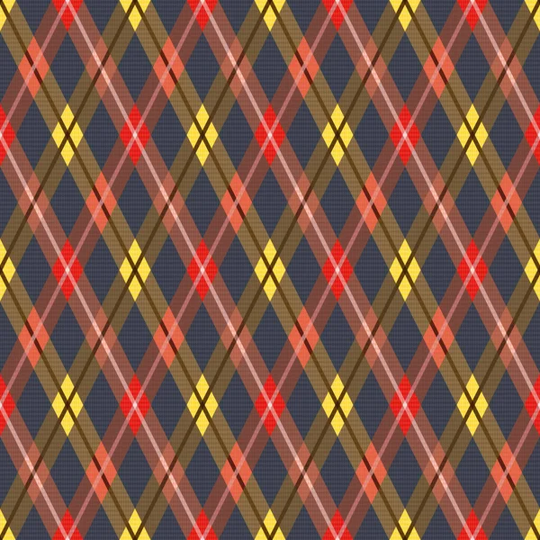 Detaljerad Rhomb Sömlös Vektor Mönster Som Tartan Rutig Flerfärgad Textur — Stock vektor