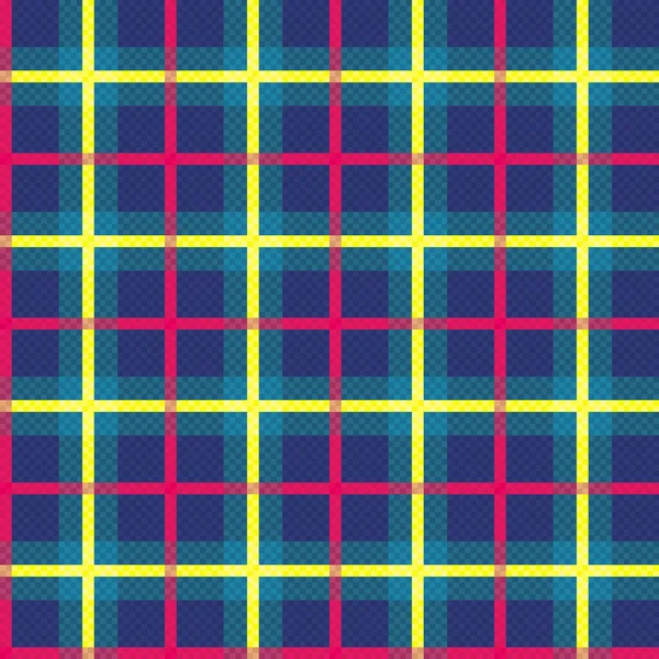 Tartan Scottish Seamless Pattern Blue Turquoise Colors Bright Pink Yellow — Stock Vector