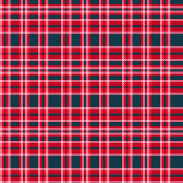 Contrast Tartan Schots Naadloos Patroon Rood Roze Gedempt Blauw Textuur — Stockvector