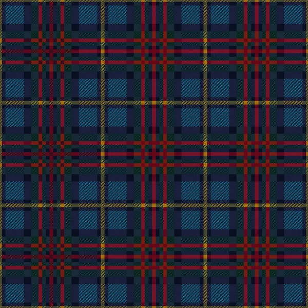 Gedämpfte Mehrfarbige Schottische Schottenmuster Blauen Grünen Roten Und Gelben Farbtönen — Stockvektor