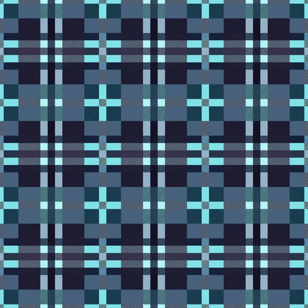 Motley Seamless Rectangular Vector Pattern Tartan Plaid Mainly Muted Blue — Stock Vector