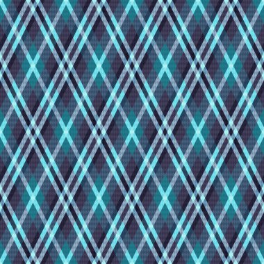 Bir tartan ekoseli olarak ayrıntılı Rhomb çizim deseni ağırlıklı olarak mavi ve mavi gri renkler, flanel gömlek için doku, ekose, masa örtüsü, giysi, battaniye ve diğer tekstil