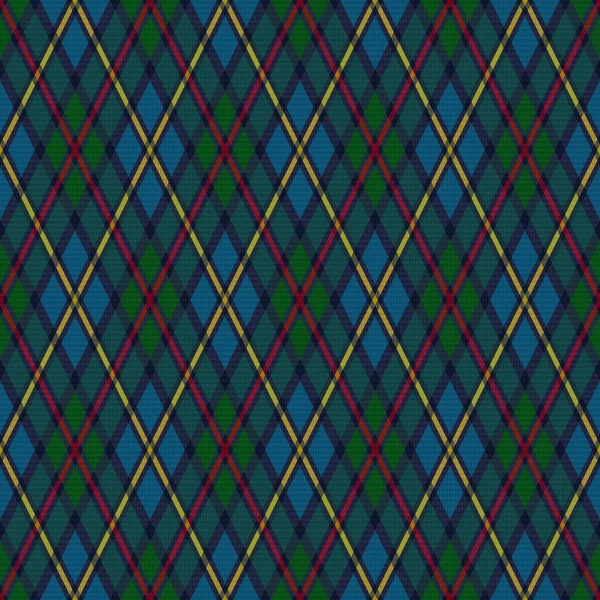 Detailliertes Rautenloses Vektormuster Als Schottenkariert Gedeckten Blau Und Grüntönen Mit — Stockvektor