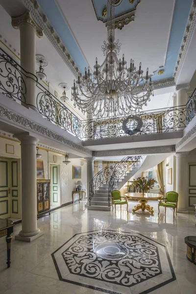 Interior Del Vestíbulo Lujo Hotel Helvecia — Foto de Stock