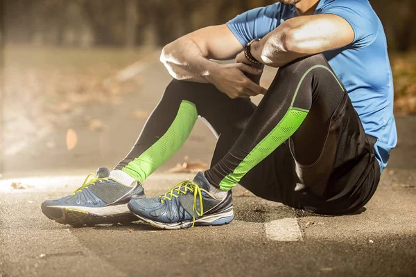 Morning Runner Resting Running — Stock Photo, Image