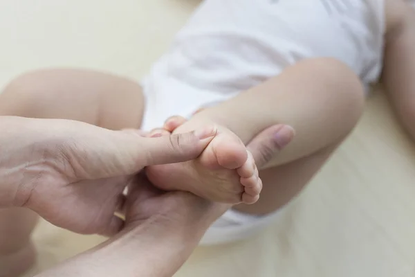 Baby Foot Exercise Close — Stock Photo, Image