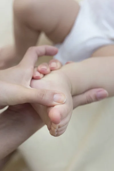 Baby Foot Exercise Close — Stock Photo, Image