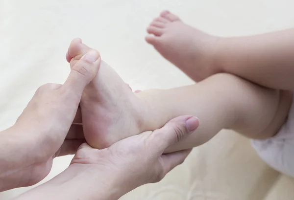 Baby Foot Exercise Close — Stock Photo, Image