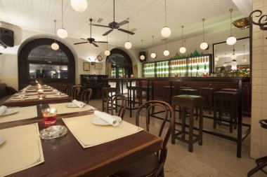 bir kafe bar, vintage tarzı şık modern tasarım