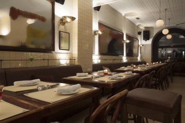 bir kafe bar, vintage tarzı şık modern tasarım