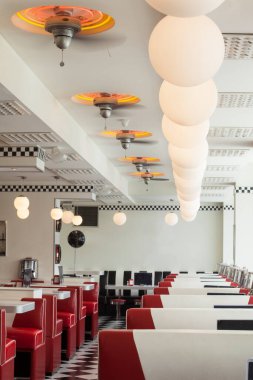 Amerikan lokanta restoranı. Retro iç