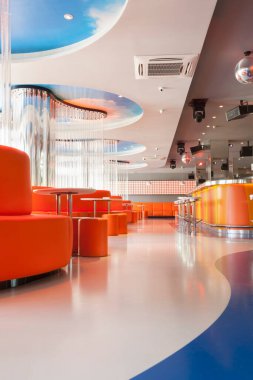 iç futuristik disko bar turuncu