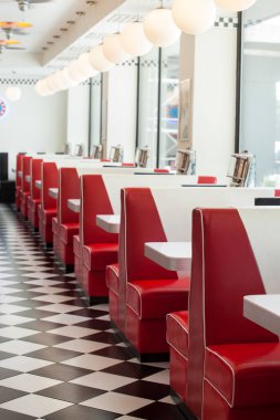 Amerikan lokanta restoranı. Retro iç