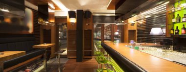 tilt vardiya objektif tarafından yapılan Bar iç kesintisiz Panorama 