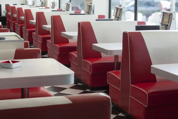 Seating Booth Details American Diner Restaurant Shallow Dopf — Stock Photo, Image