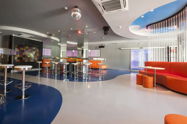 Naranja Futurista Discoteca Bar Interior — Foto de Stock