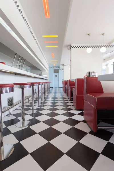 American Diner Restaurant Retro Interior — Stock Photo, Image