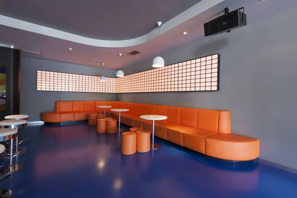 Naranja Futurista Discoteca Bar Interior — Foto de Stock