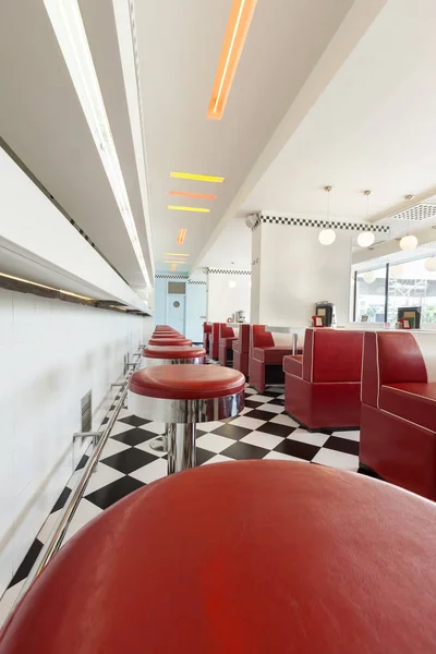 American Diner Restaurant Retro Interior — Stock Photo, Image