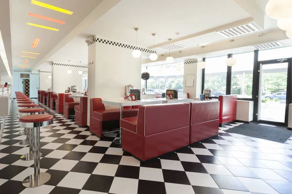 American Diner Restaurant Retro Interior — Stock Photo, Image