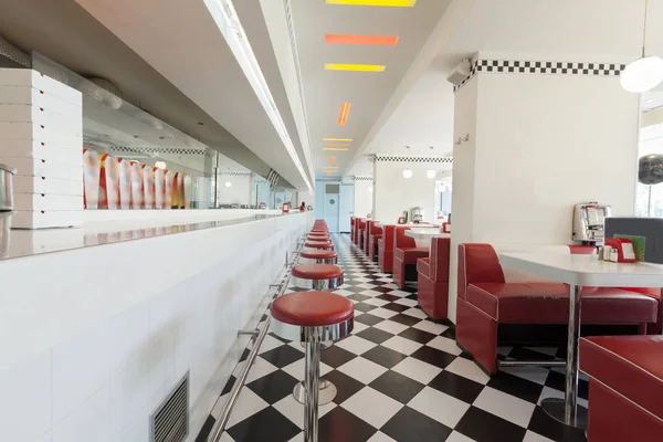 American Diner Restaurant Retro Interior — Stock Photo, Image