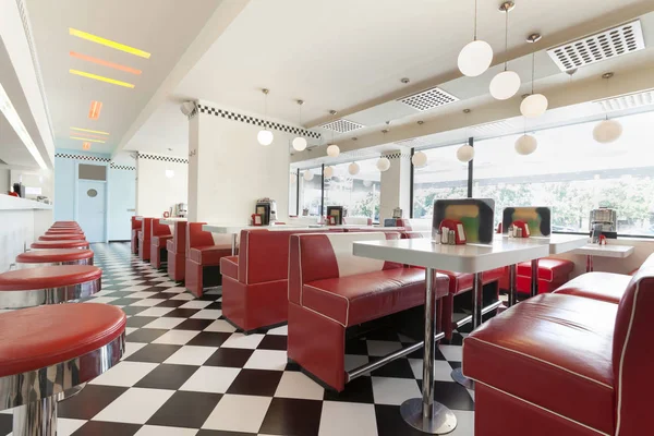 American Diner Restaurant Retro Interior — Stock Photo, Image