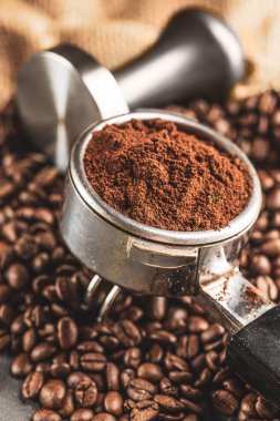 Kahve kurcalamak, paslanmaz çelik ve roaste kahve basın yapılmış