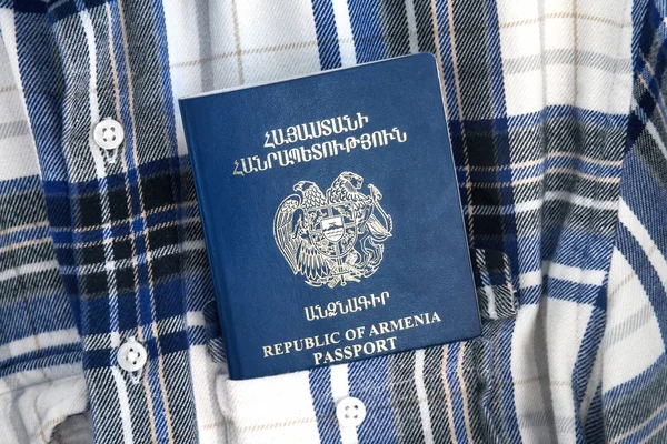 República Armenia Pasaporte Concepto Vacaciones Documento Viaje Armenio Maleta Euro —  Fotos de Stock