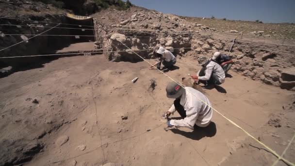 Arqueólogo Escavações Oriente Médio Escavação Arqueológica — Vídeo de Stock