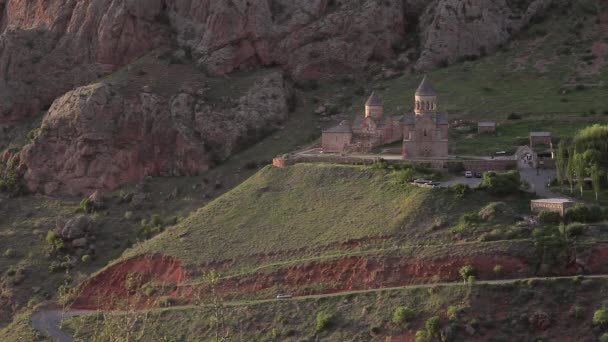 Slavný Kostel Noravank Arménii Kavkaz Vzdálené Shot — Stock video