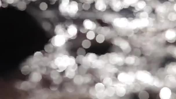 Bokeh Dancing Sunlight Ocean Waves — Stock Video