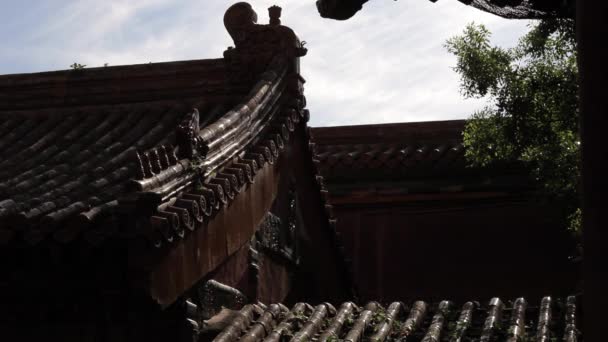 Traditionella Tegeltak Kinesiska Tempel Den Förbjudna Staden Peking Kina — Stockvideo