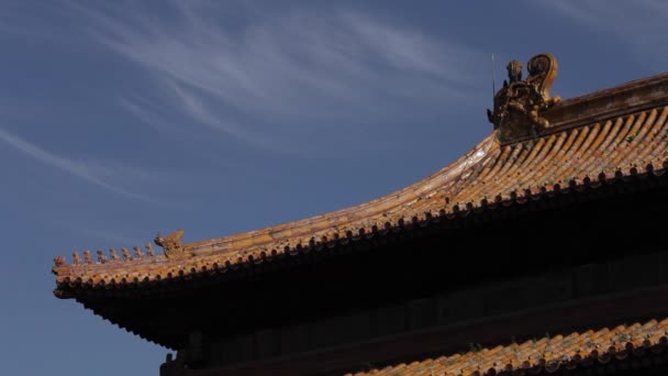 Traditionelle Ziegeldächer Eines Chinesischen Tempels Der Verbotenen Stadt Peking China — Stockvideo