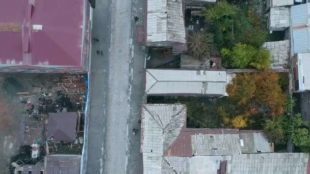 Luftaufnahme Von Oben Auf Straßen Armenien Stadt Gyumri — Stockvideo