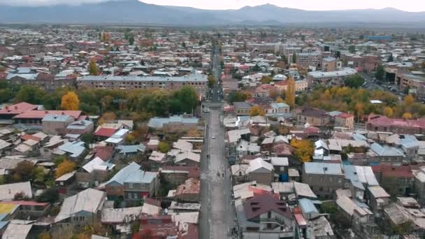 Vista Aerea Sulla Città Armena Gyumri — Video Stock