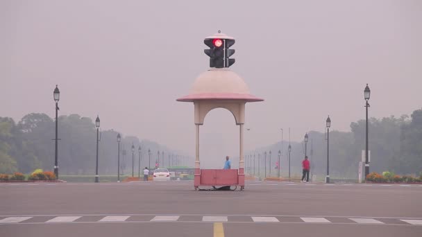 Monumento Dosel Detrás Puerta India Delhi — Vídeos de Stock