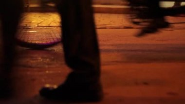 İnsanlar yürür, Hindistan, Yeni Delhi, Ayak ve Rickshaw