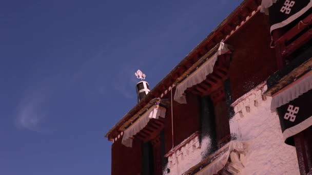 Palácio Potala Lhasa Tibete Detalhe — Vídeo de Stock