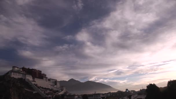 Palác Potala Lhasa Tibet Brzy Ráno — Stock video