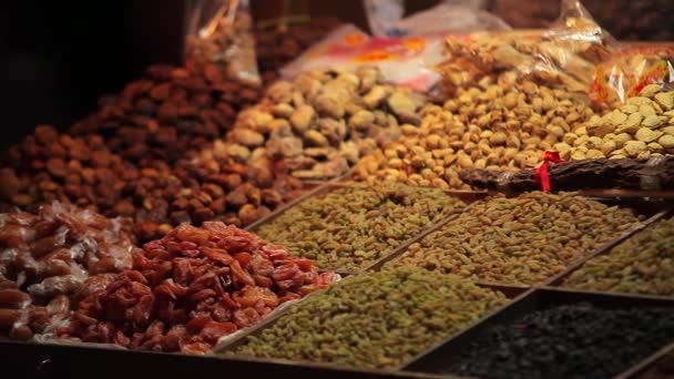 Gewürze Auf Dem Markt Dunhuang China Einer Großen Stadt Der — Stockvideo